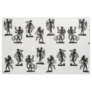 Oude Griekse silhouettes van de Muses Stof