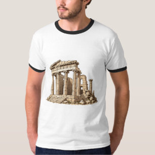 Oude Griekse Tempel Ruïnes Artistieke Mannen Klass T-shirt