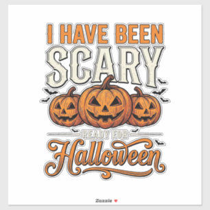 Oude griezelige Halloween pompoen shirt ontwerp_1 Sticker