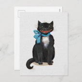 Oude griezelige kat feestdagenkaart (Voorkant / Achterkant)