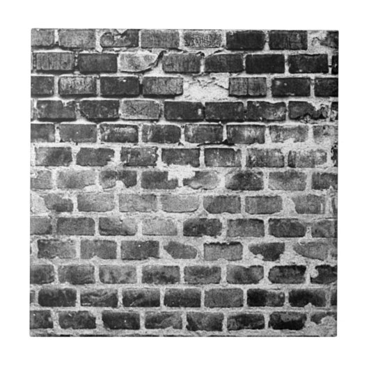 Oude grijze Weathered Brick-wandtextuur Tegeltje (Voorkant)