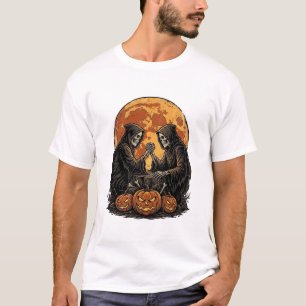 Oude Grim Reapers Halloween Pompoen Vector Ontwerp T-shirt