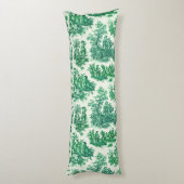 Oude groene bloem toile jouy lichaamskussen (Achterkant (Verticaal))