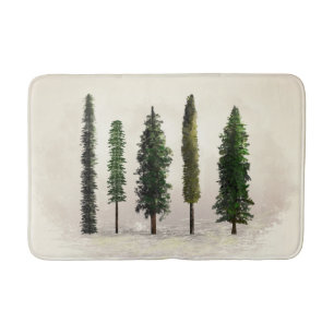 Oude groene bosbomen rustiek houtachtig badmat
