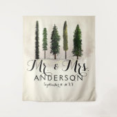 Oude groene bossen rustieke bos bruiloft wandkleed (Voorkant)