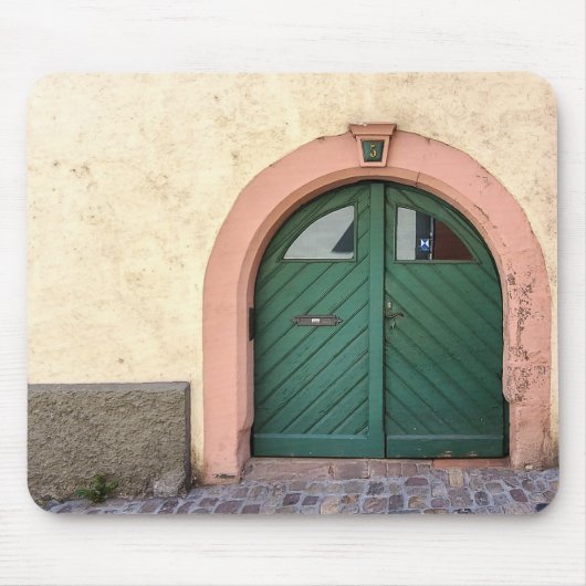 Oude groene deur muismat (Voorkant)