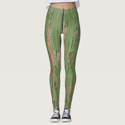 Oude groene flakeverf voor vrouwen leggings (Voorkant)