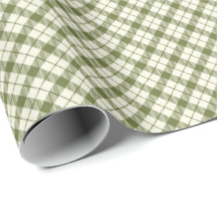 Oude groene geruite kerst cadeaupapier
