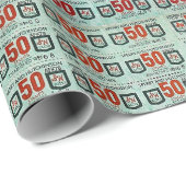 Oude groene strepen cadeaupapier (Rol Hoek)