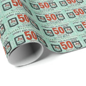 Oude groene strepen cadeaupapier (Rol Hoek)