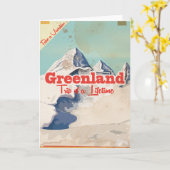 Oude Groenlandse reisposter Kaart (Gele Bloem)