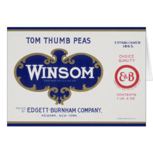 Oude Groentebliklabel Kunst, Winsom Erwten