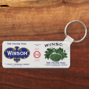 Oude Groentebliklabel Kunst, Winsom Erwten Sleutelhanger