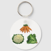 Oude groenten; Wortels, Bloemkool, Sla Sleutelhanger (Voorkant)