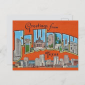 Oude Groet Fort Worth TX Briefkaart (Voorkant / Achterkant)