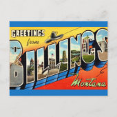 Oude groet uit Billings MT Briefkaart (Voorkant)