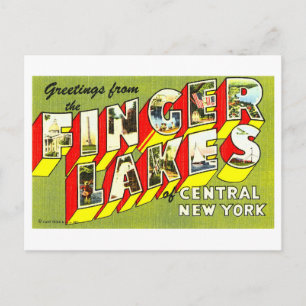 Oude groeten uit Finger Lakes, New York Briefkaart
