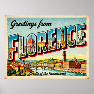 Oude Groeten uit Florence Poster
