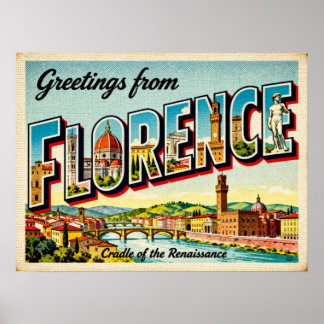 Oude Groeten uit Florence Poster