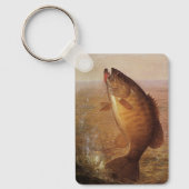 Oude grootbekbaars, sportvisserij sleutelhanger (Voorkant)