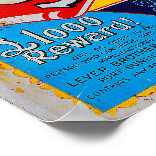 Oude  Grunge Sunlight Soap Sign Poster (Hoek)