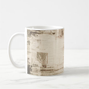 Oude grungy papieren textuur achtergrond. koffiemok