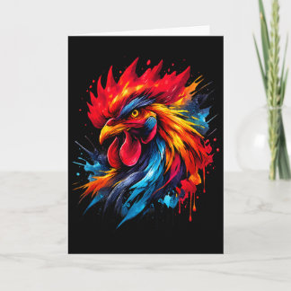 Oude Haan Kip Gevecht Enthousiast Geschilderd _ Kaart