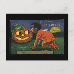 Oude Halloween - Afro-Amerikaans meisje (1909) Briefkaart