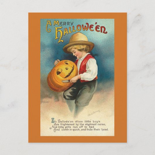 Oude Halloween-ansichtkaart Briefkaart (Voorkant)