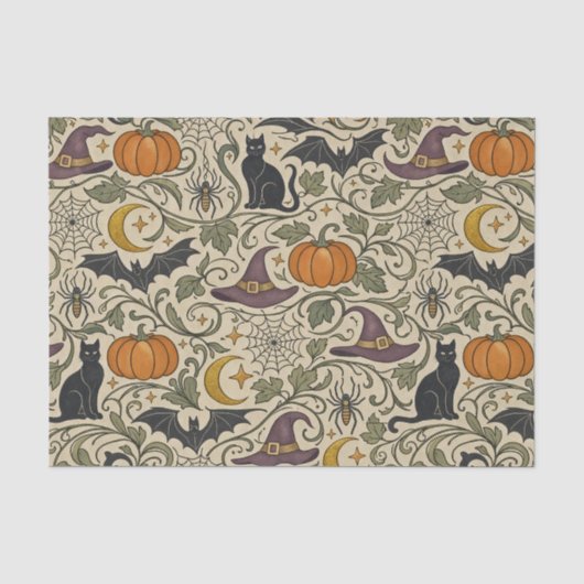 Oude Halloween-bladversiering Tissuepapier (Voorkant)