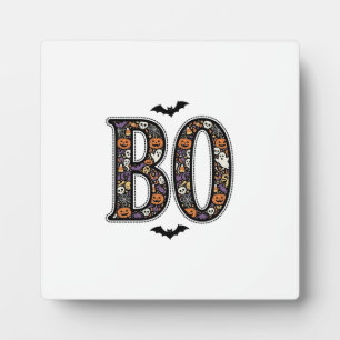 Oude Halloween Boo Doodle Vectorontwerp_1 Fotoplaat