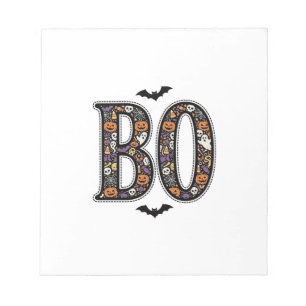 Oude Halloween Boo Doodle Vectorontwerp_1 Notitieblok