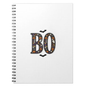 Oude Halloween Boo Doodle Vectorontwerp_1 Notitieboek