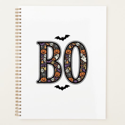Oude Halloween Boo Doodle Vectorontwerp_1 Planner (Voorkant)