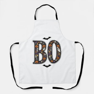 Oude Halloween Boo Doodle Vectorontwerp_1 Schort