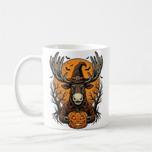 Oude Halloween Eland Pompoen Heksenhoed Shirt_1 Koffiemok