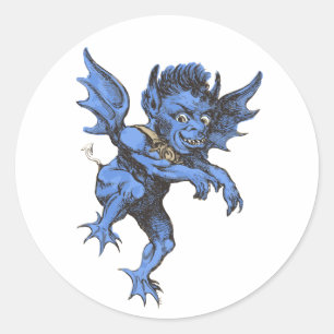 Oude Halloween, eng gargoyle-demon Ronde Sticker