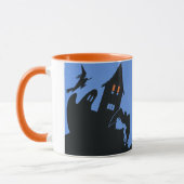 Oude Halloween, eng spookhuis en heks Mok (Links)