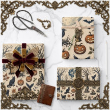 Oude Halloween-ephemera verouderd antiek decoupage