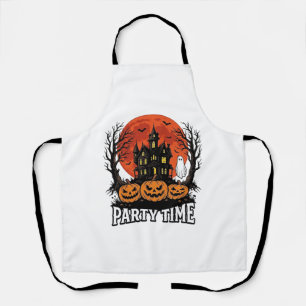 Oude Halloween-feesttijd Geest Pompoen Shirt_1 Schort