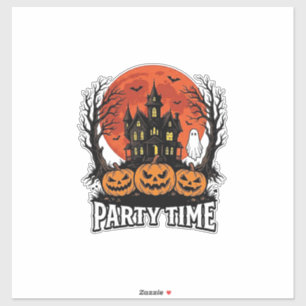Oude Halloween-feesttijd Geest Pompoen Shirt_1 Sticker