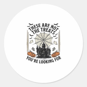 Oude Halloween Geest Traktaties T-shirt Ontwerp_1 Ronde Sticker