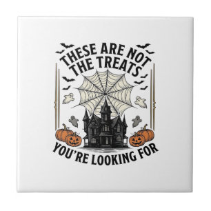 Oude Halloween Geest Traktaties T-shirt Ontwerp_1 Tegeltje