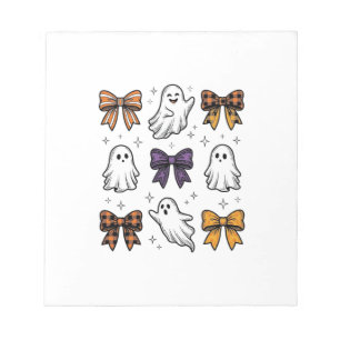 Oude Halloween Geesten en Strik Overhemd Ontwerp_1 Notitieblok