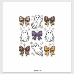 Oude Halloween Geesten en Strik Overhemd Ontwerp_1 Sticker