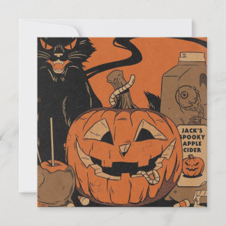 Oude Halloween Griezeldroge Pompoen Feestdagenkaart