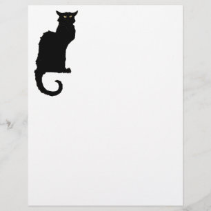 Oude Halloween, griezelige Art Nouveau zwarte kat