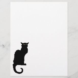 Oude Halloween, griezelige Art Nouveau zwarte kat Flyer