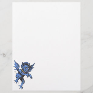 Oude Halloween, griezelige boze Gargoyle Demon Flyer