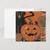 Oude Halloween griezelige pompoen Feestdagenkaart (Voorkant / Achterkant)